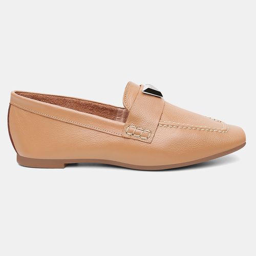Mocassim Feminino Rita em Couro Caramelo - 72140ca... - SBSHOES