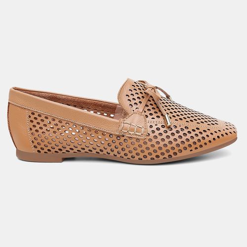 Mocassim Feminino Laura em Couro Caramelo - 72152c... - SBSHOES