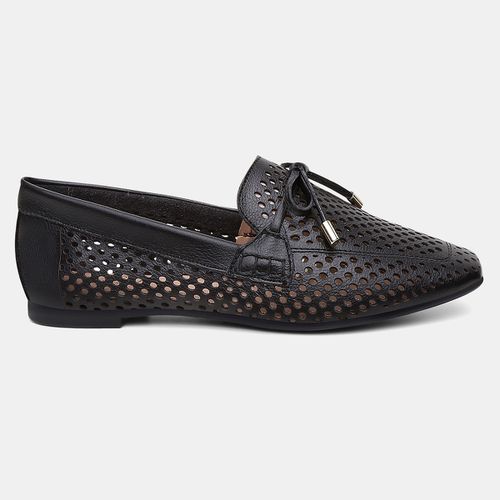 Mocassim Feminino Laura em Couro Preto - 72152pret - SBSHOES