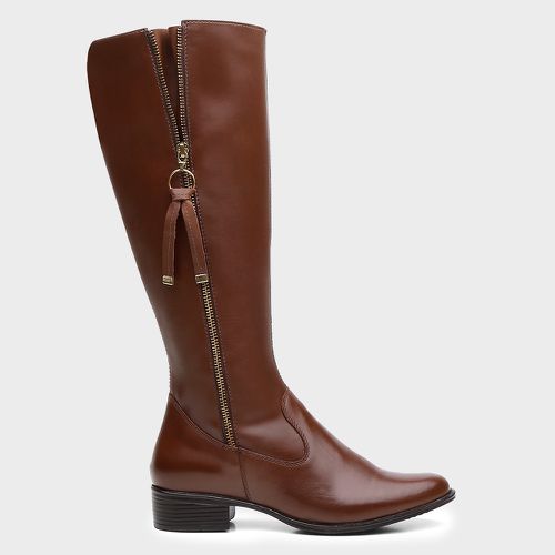 Bota Feminina Montaria Rafaela em Couro Whisky - 9... - SBSHOES