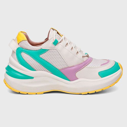 TENIS SNEAKER NINA Branco/Turqueza/Lilás - SBT8007... - SBSHOES