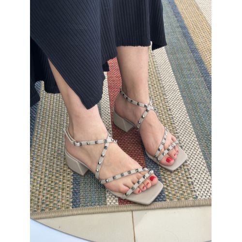 SAMIRA - SANDÁLIA FEMININA SALTO BLOCO 4CM AVEIA