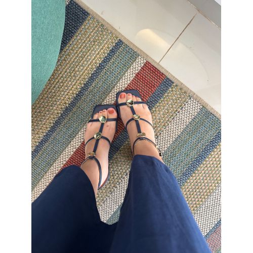 LILIAN - SANDALIA FEMININA SALTO BLOCO 5CM AZUL
