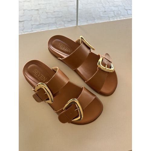 LALA - PAPETE FEMININA COM FIVELA DOURADA CAPPUCINO