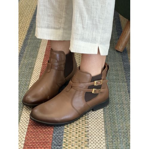 HAVANNA - BOTA FEMININA BICO REDONDO CARAMELO