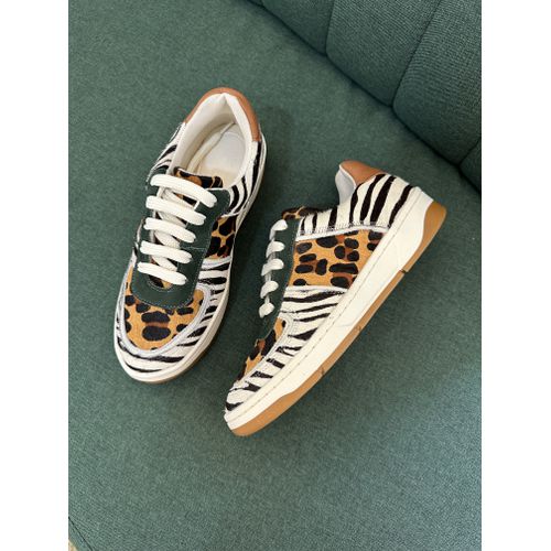ONÇA E ZEBRA - TENIS FEMININO COURO ONÇA