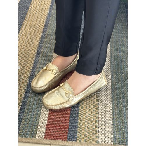 VIVI - MOCASSIM FEMININO COURO OURO LIGHT 