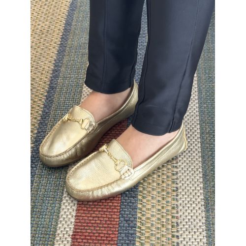 VIVI - MOCASSIM FEMININO COURO OURO LIGHT 