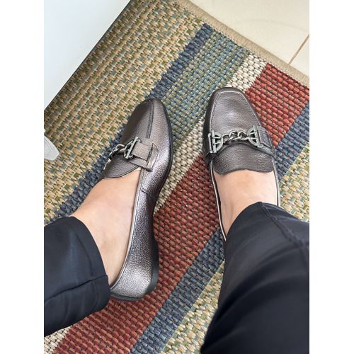 LARISSA - MOCASSIM FEMININO COURO ONIX