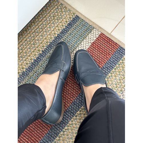 MARTINA - MOCASSIM FEMININO EM COURO AZUL