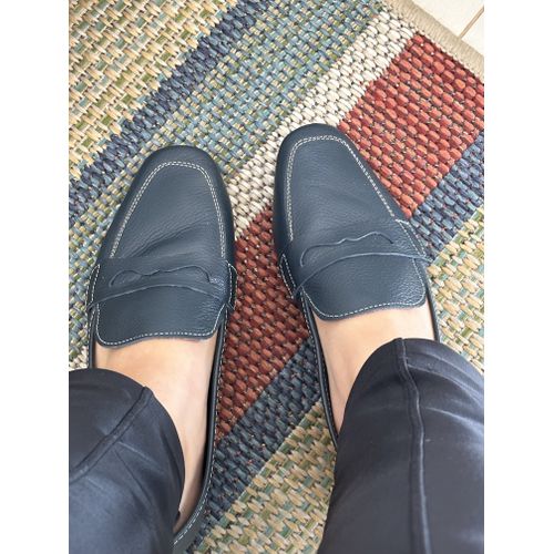 MARTINA - MOCASSIM FEMININO EM COURO AZUL