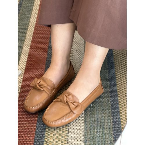 LILI - MOCASSIM FEMININO COURO CARAMELO