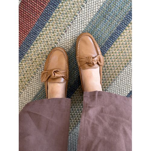LILI - MOCASSIM FEMININO COURO CARAMELO
