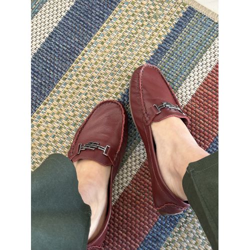 ELAINE - MOCASSIM FEMININO EM COURO MARSALA