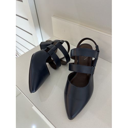 LUCIANA - SCARPIN SALTO BLOCO 6CM EM COURO MARINHO