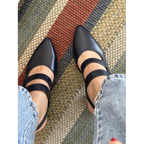LUCIANA - SCARPIN SALTO BLOCO 6CM EM COURO MARINHO