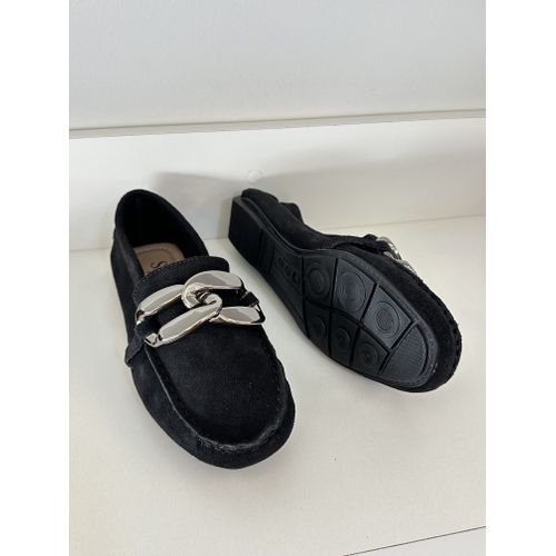 GABRIELA - MOCASSIM FEMININO COURO FIVELA ONIX PRETO
