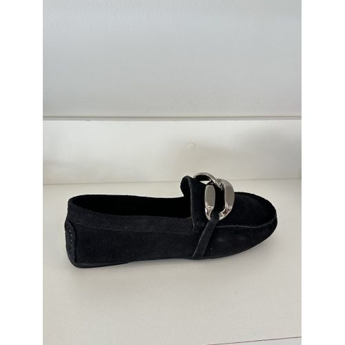 GABRIELA - MOCASSIM FEMININO COURO FIVELA ONIX PRETO