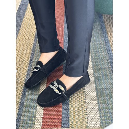 GABRIELA - MOCASSIM FEMININO COURO FIVELA ONIX PRETO