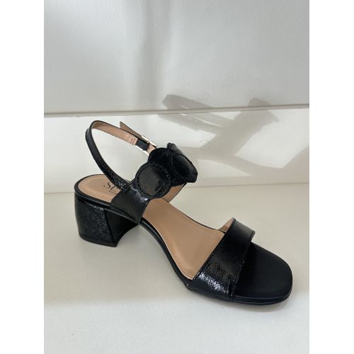 HELOISA - SANDALIA FEMININA COURO SALTO 5CM PRETO
