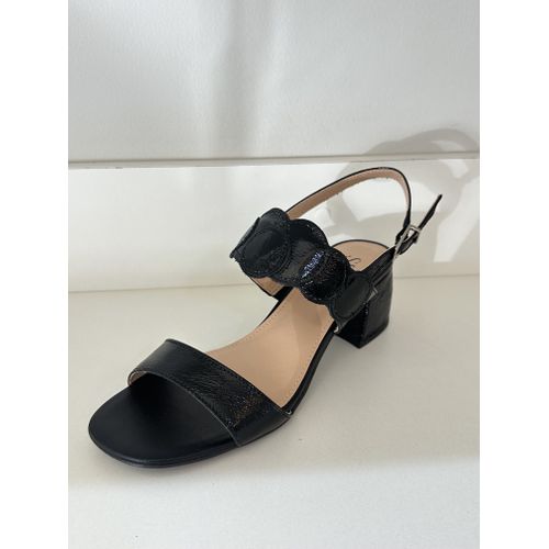 HELOISA - SANDALIA FEMININA COURO SALTO 5CM PRETO