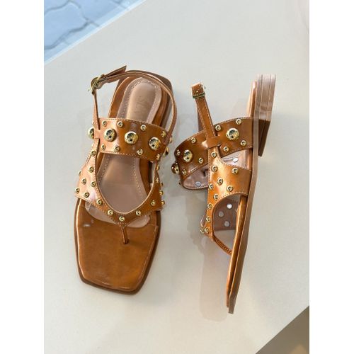 ANTUERPIA - SANDALIA FEMININA SALTO 2CM CARAMELO