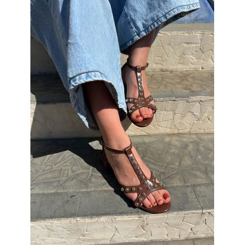 MORGANA - SANDALIA FEMININA SALTO 3CM MARROM