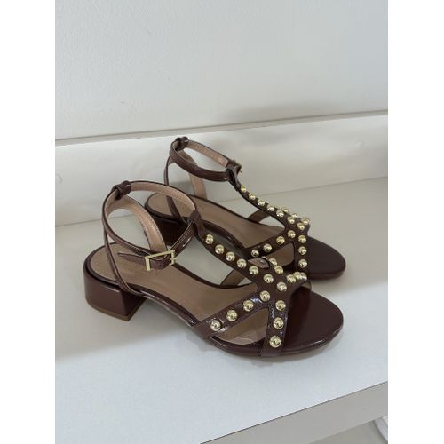 MORGANA - SANDALIA FEMININA SALTO 3CM MARROM