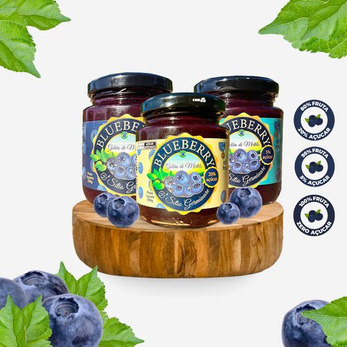  3X Geleias de 250g 1-100%, 1-95% e 1-80% - Sitio Germinare 