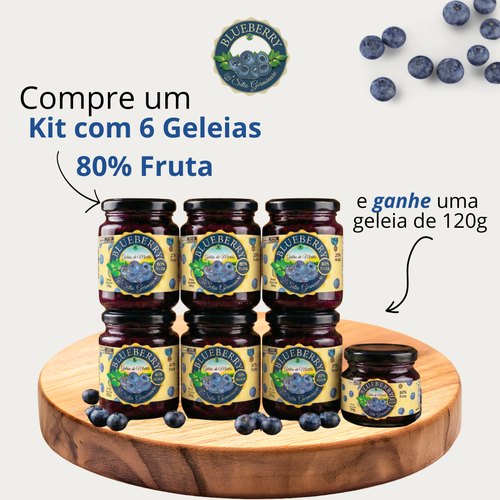 6x Geleia 80% fruta - 250g + Brinde Geleia 120g - Sitio Germinare 