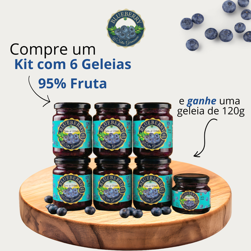 6x Geleia 95% fruta - 250g + Brinde Geleia 120g - Sitio Germinare 