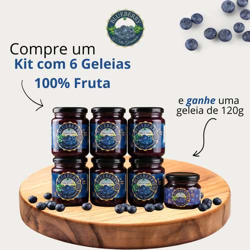 6x Geleia 100% Fruta - 250g + Brinde Geleia 120g - Sitio Germinare 
