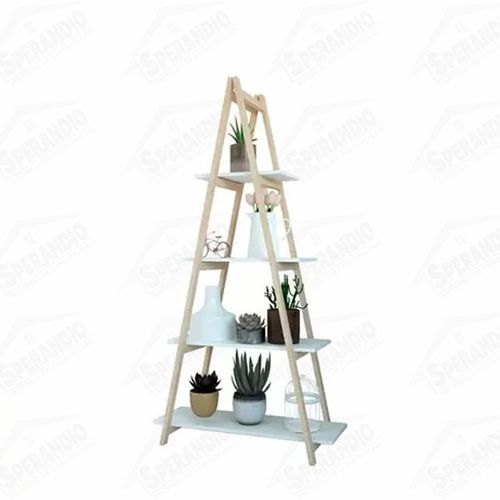 ESTANTE SARIN 1,66X0,86X0,36 COM 4 PRATELEIRAS NATURAL E BRANCO