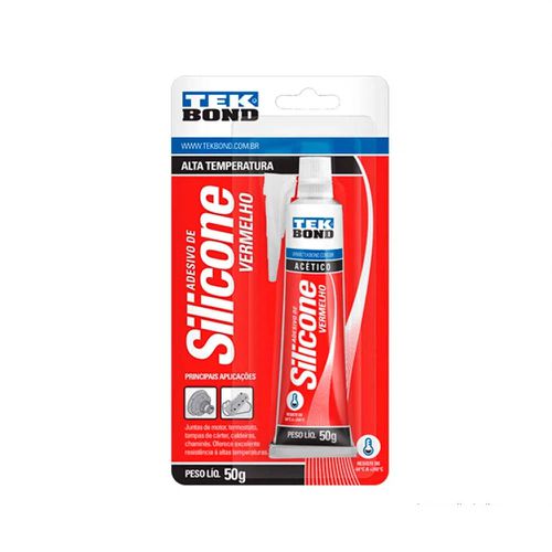 SILICONE 50GR ALTA TEMPERATURA VERMELHO TEK BOND
