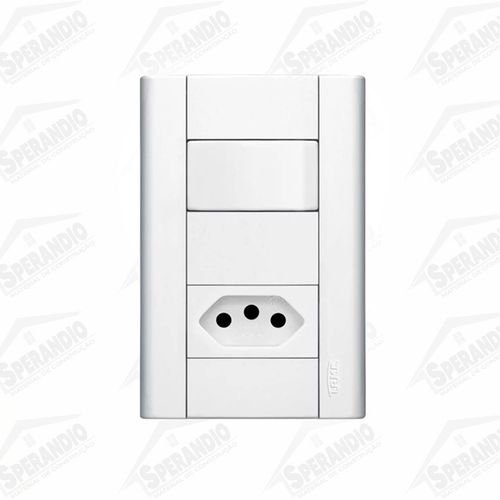CONJUNTO INTERRUPTOR SIMPLES 1 TECLA + 1 TOMADA 20A FAME MODULARE