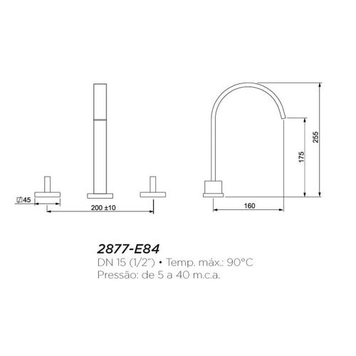 MISTURADOR DUPLO ETERNIT PARA LAVATÓRIO MESA 2877E84