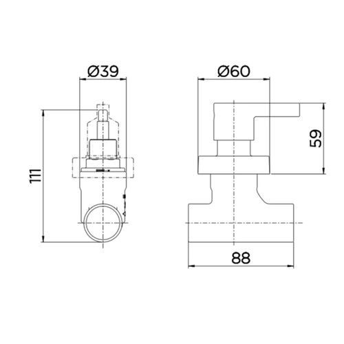 BASE PARA REGISTRO COM ACABAMENTO CHESS PRESSÃO 25MM DOCOL