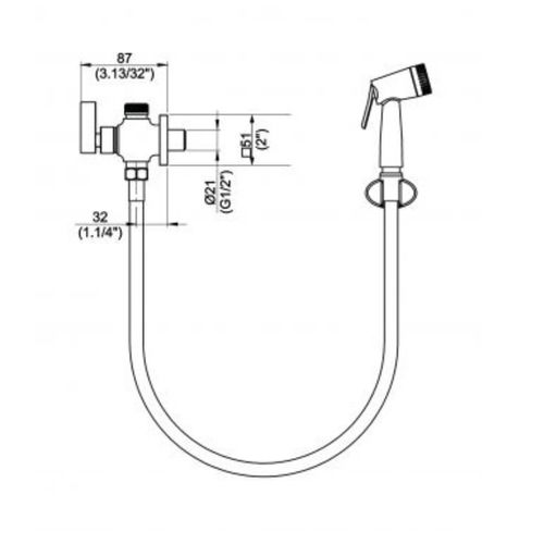 DUCHA HIGIÊNICA PERFLEX C-33 COM DERIVAÇÃO DN15