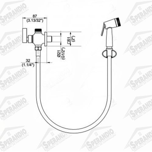 DUCHA HIGIÊNICA PERFLEX C-33 COM DERIVAÇÃO DN15