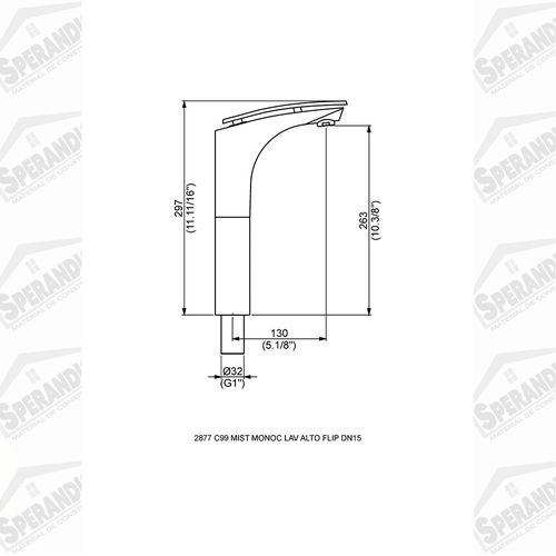 MISTURADOR MONOCOMANDO PERFLEX 2877 FLIP C-99 LAVATÓRIO ALTO