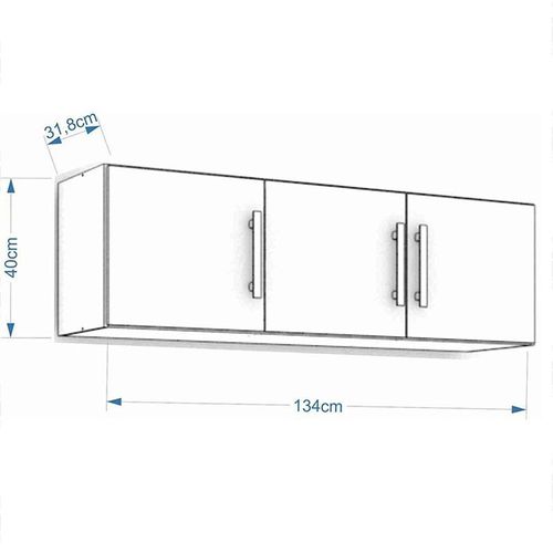 ARMÁRIO DE COZINHA AÉREO FLEX 1,34M BRANCO MGM