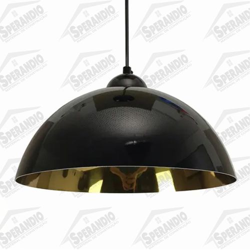 PENDENTE ESFERA PRETO/OURO CAISMA 