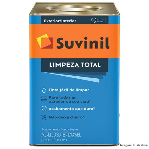 TINTA SUVINIL 18LT ACRILICA FOSCO COMPLETO LIMPEZA TOTAL BRANCO