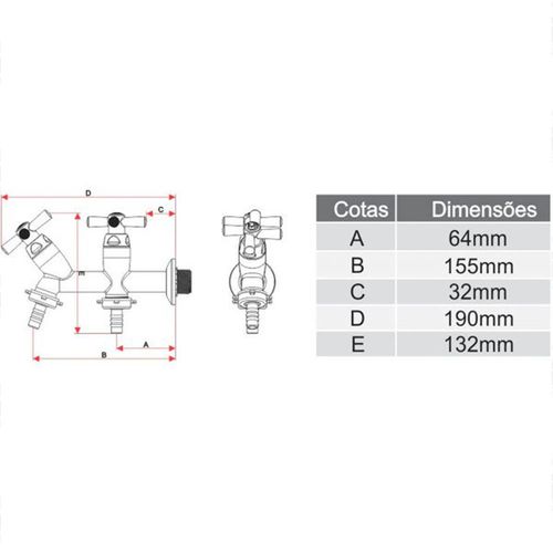 TORNEIRA TIGRE PARA TANQUE CROSS BC 1/2-3/4