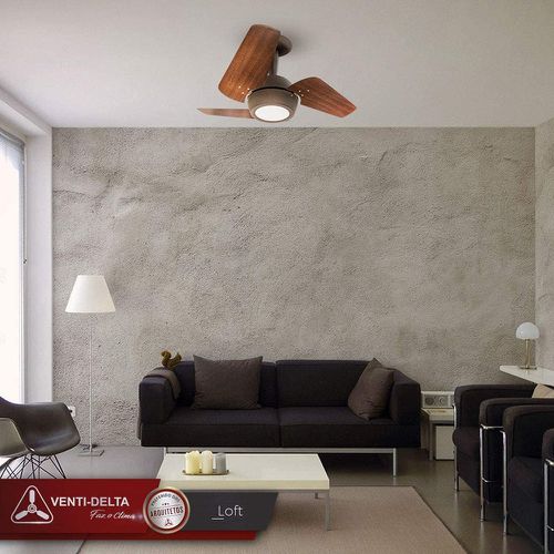 VENTILADOR DE TETO VENTI-DELTA NEW DELTA 3 PALETAS LOFT LED 127V MARROM