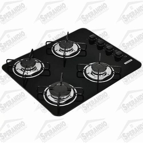 COOKTOP 4 BOCAS TRAMONTINA PRETO À GÁS GLP - 4GG 55