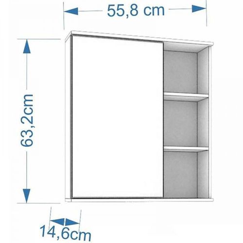 ESPELHEIRA TREVISO 60X60CM AMÊNDOA MGM