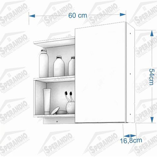 ESPELHEIRA LIS 60CM BRANCO MGM