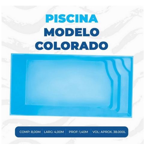 PISCINA DE FIBRA COLORADO 8,00X4,00X1,40MT UP