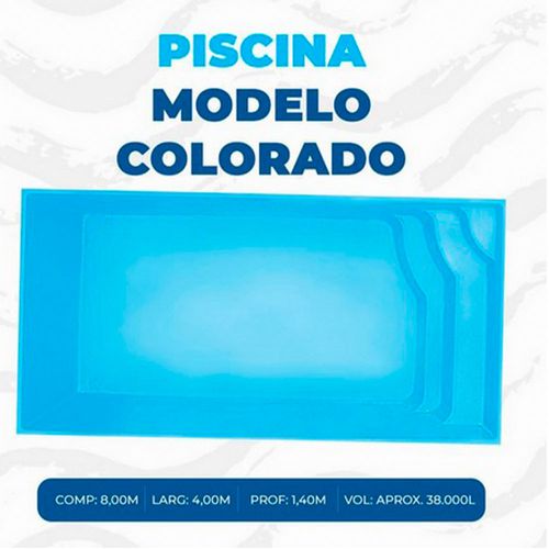 PISCINA DE FIBRA COLORADO 8,00X4,00X1,40MT UP